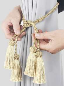 1 pieza/2 piezas de abrazadera de cortina con borlas trenzadas - Dorado - Ver 2