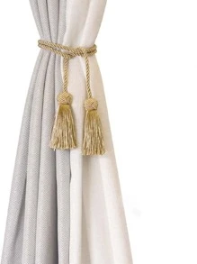 1 pieza/2 piezas de abrazadera de cortina con borlas trenzadas - Dorado - Ver 4