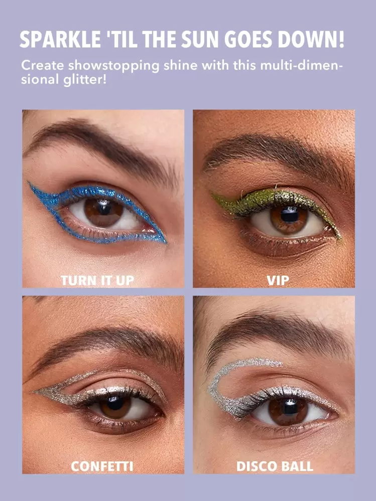 SHEGLAM Delineador LíQuido Con Purpurina Insta-, Bola De Discoteca, Sombra De Ojos En Gel, Plateado, De Alto Brillo, De Larga DuracióN, Altamente Pigmentado, De Larga DuracióN, Sombra De Ojos GóTica Brillos Marca Belleza Maquillaje Maquullaje CosméTica Para Mujeres NiñAs Perfecto Para Invierno Primavera Ideal Para Y2K Elegante Moda Adecuado Para CumpleañOs San ValentíN Regalo Fiesta Listo Mejor Color - Disco Ball - Añade 6