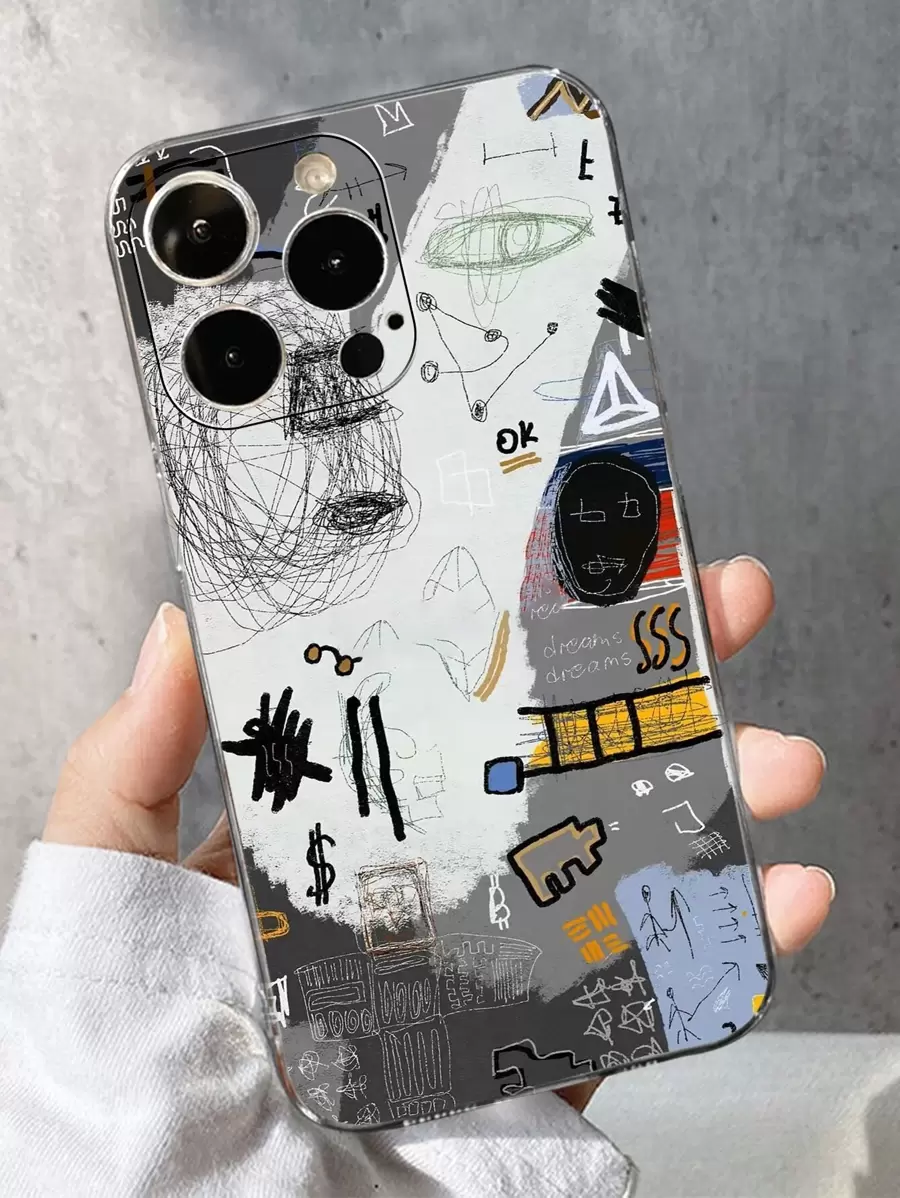 Funda de teléfono con patrón abstracto compatible con iPhone 15/15 Plus/15 Pro/15 Pro Max - Multicolor - Ver 1