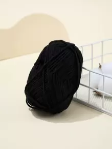 1 Skein Plain Embroidered Yarn - Black - View 1