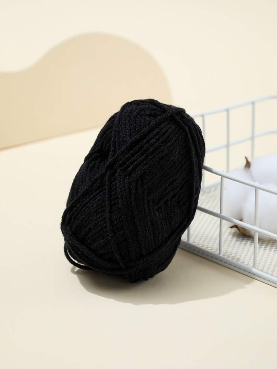 1 Skein Plain Embroidered Yarn - Black - View 1