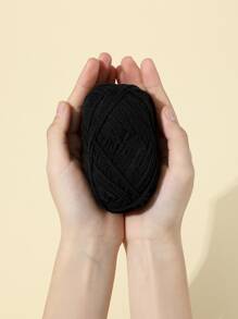 1 Skein Plain Embroidered Yarn - Black - View 3