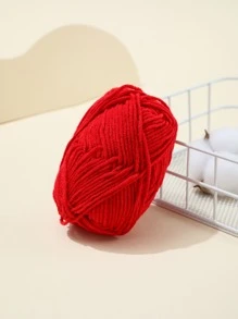 1 ovillo Hilo liso con bordado - Rojo - Ver 1