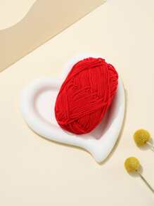 1 ovillo Hilo liso con bordado - Rojo - Ver 3