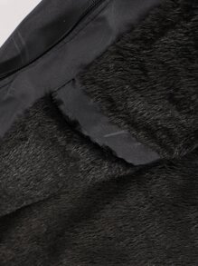 Manfinity Loose Men's Thermal Lined Bomber Jacket With Side Pockets (Without T-Shirt Inside) - Black - View 4