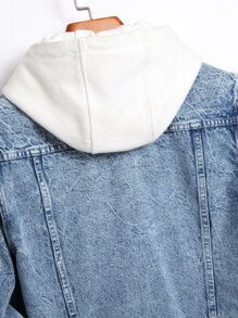 Manfinity Men Flap Pocket Denim Jacket Without Hoodie - Light Wash - View 5