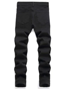 Manfinity LEGND Men Cartoon & Letter Graphic Jeans - Black - View 2