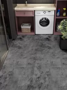 1入組素色毛絨地板貼紙簡約素色防滑防水地板貼紙家用 - 灰色 - 查看 6