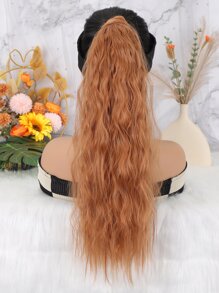 Long Curly Ponytail Synthetic Hair Extension - Orange - View 1