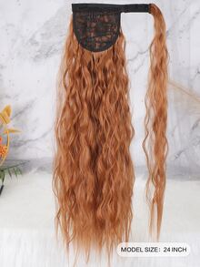 Long Curly Ponytail Synthetic Hair Extension - Orange - View 2
