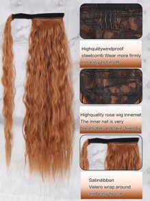 Long Curly Ponytail Synthetic Hair Extension - Orange - View 5