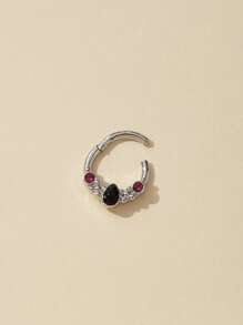 受歡迎方晶鋯石花朵裝飾鼻環銅簡約風和時髦適合女士和女孩穿孔首飾隔膜身體鏈