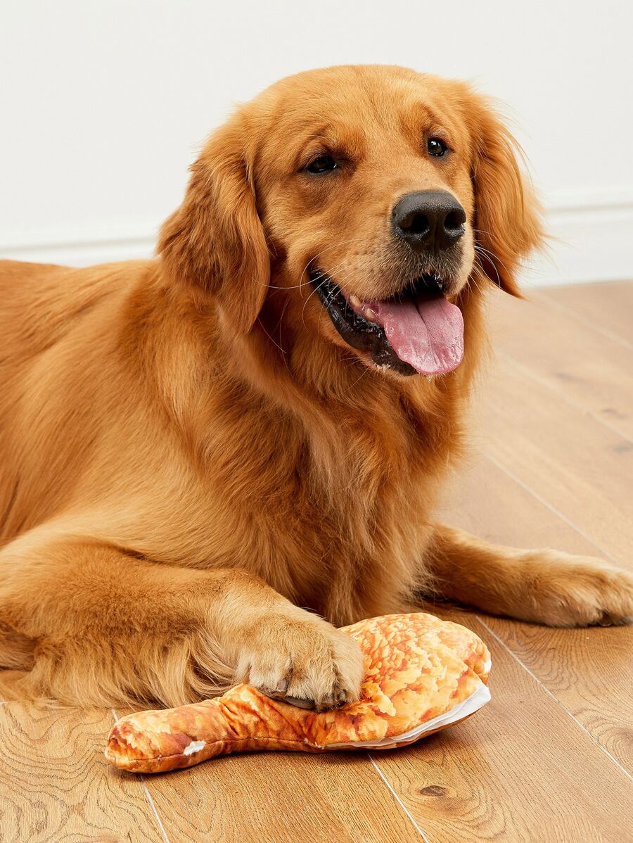 1pc Fried Chicken Leg Design Pet Sound Toy - Multicolor - View 1