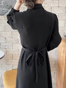 DAZY 西裝領泡泡袖襯衫洋裝