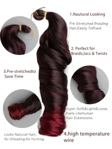 Paquete de 1 extensión de cabello trenzado sintético de color negro azul rosa marrón con rizo espiral, cabello rizado suelto de alta temperatura adecuado para mujeres y niños para uso diario, vacaciones, cosplay, Navidad, Año Nuevo, carnaval y festivales de música - Multicolor - Ver 6