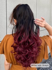Ombre Long Curly Ponytail Synthetic Hair Extension - Ombre - View 2