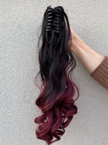 Ombre Long Curly Ponytail Synthetic Hair Extension - Ombre - View 4