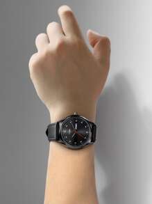 TOMI 1 件男士双日历时尚简约皮带手表，适合日常生活、节日、返校礼物