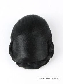 Natural Braided Synthetic Hair Bun - Black - View 2
