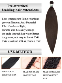 Long Straight Synthetic Hair Extension - Coffee Brown - View 5