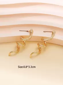 Bông tai Stud Snake - Vàng - Xem 3