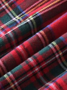 Toddler Girls Tartan Print Ruffle Trim Bow Front Dress - Multicolor - View 5