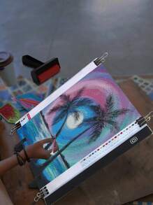 Coconut Tree Pattern DIY Diamond Painting Without Frame - Multicolor - View 3