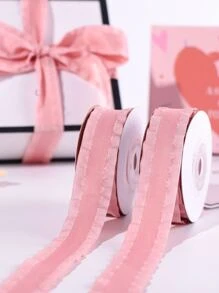 Ruy băng phụ kiện tóc tự làm 2,5cm X 4,5m/cuộn có nơ trang trí - Hồng - Xem 6