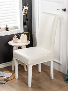 1pc Plain Waterproof Stretchy Chair Slipcover - White - View 1
