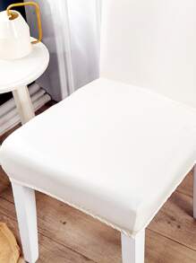 1pc Plain Waterproof Stretchy Chair Slipcover - White - View 5