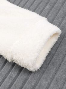 Manfinity Homme 男士字母刺繡落肩袖抽繩毛絨帽衫 - 白色 - 查看 4