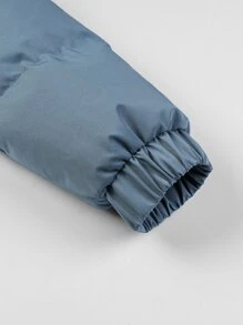 Manfinity Homme 1 pieza Abrigo acolchado con capucha de ajuste holgado con cordón para hombre