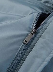 Manfinity Homme 1 pieza Abrigo acolchado con capucha de ajuste holgado con cordón para hombre