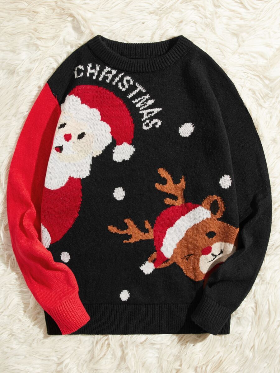 Manfinity Men Christmas Pattern Jumper - Black - View 1