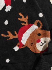 Manfinity Men Christmas Pattern Jumper - Black - View 5