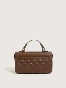 Túi đeo chéo Nữ Kẻ sọc Tay cầm Top Thanh lịch - màu nâu - Xem 1