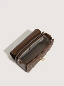 Túi đeo chéo Nữ Kẻ sọc Tay cầm Top Thanh lịch - màu nâu - Xem 3