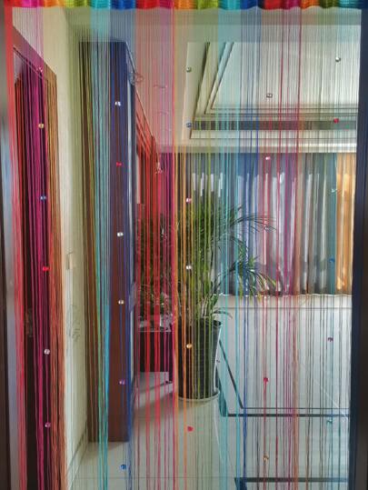 1 pieza Cortina de puerta de hilo con diseño de cuenta