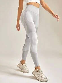 Easithlete Quần skinny Xà cạp yoga Scrunch Butt Kiểm soát bụng Điền kinh Xà cạp - Màu Xám nhạt - Xem 1