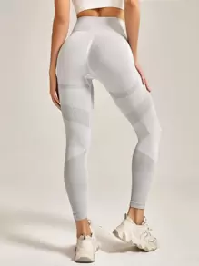 Easithlete Quần skinny Xà cạp yoga Scrunch Butt Kiểm soát bụng Điền kinh Xà cạp - Màu Xám nhạt - Xem 2