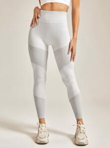 Easithlete Quần skinny Xà cạp yoga Scrunch Butt Kiểm soát bụng Điền kinh Xà cạp - Màu Xám nhạt - Xem 4