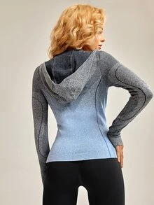 Lifespree Zip Up Hooded Sports Jacket - Multicolor - View 2