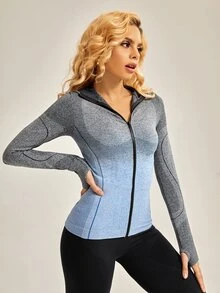 Lifespree Zip Up Hooded Sports Jacket - Multicolor - View 5