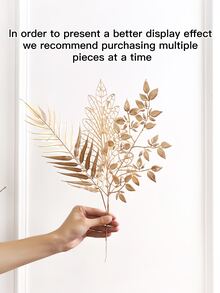 3pcs Christmas Artificial Leaf - Gold - View 6