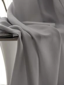 Plain Single Panel Sheer Curtain - Grey - View 3