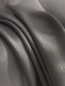 Plain Single Panel Sheer Curtain - Grey - View 6