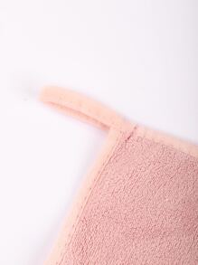 Rabbit Embroidered Carrot Decor Washcloth - Multicolor - View 3