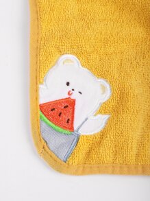 Bear Embroidered Strawberry Decor Washcloth - Multicolor - View 5