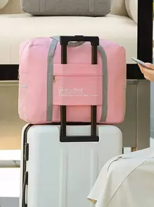1入組標語圖案隨機色可折疊旅行包 - 彩色 - 查看 5